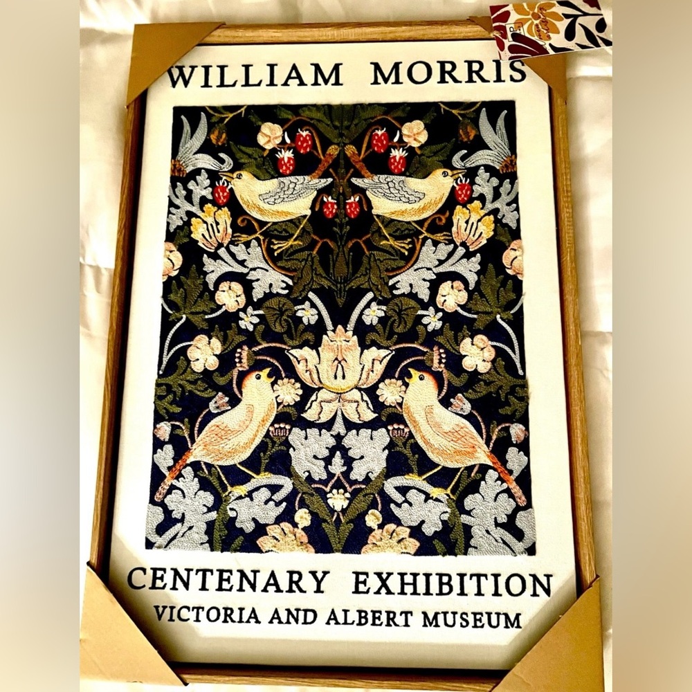 NEW BP Home William Morris Woven  Wall Art Nature-Inspired Tapestry Birds 18x26"